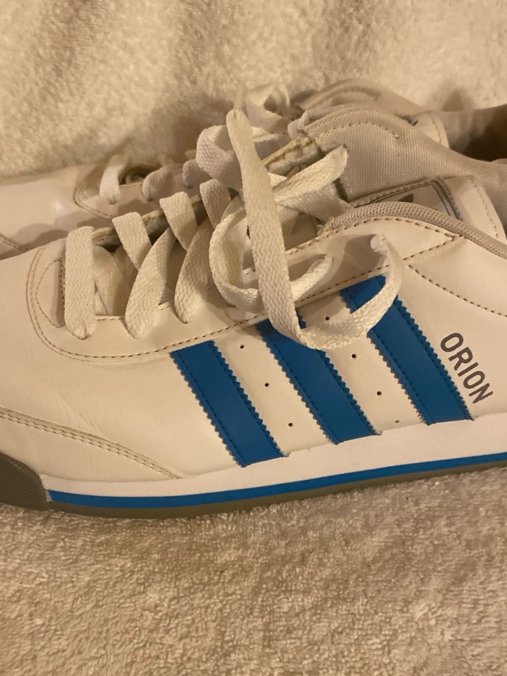 adidas Orion White & Blue Retro Trainer Sneakers